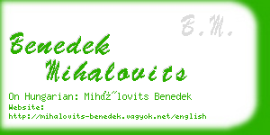 benedek mihalovits business card